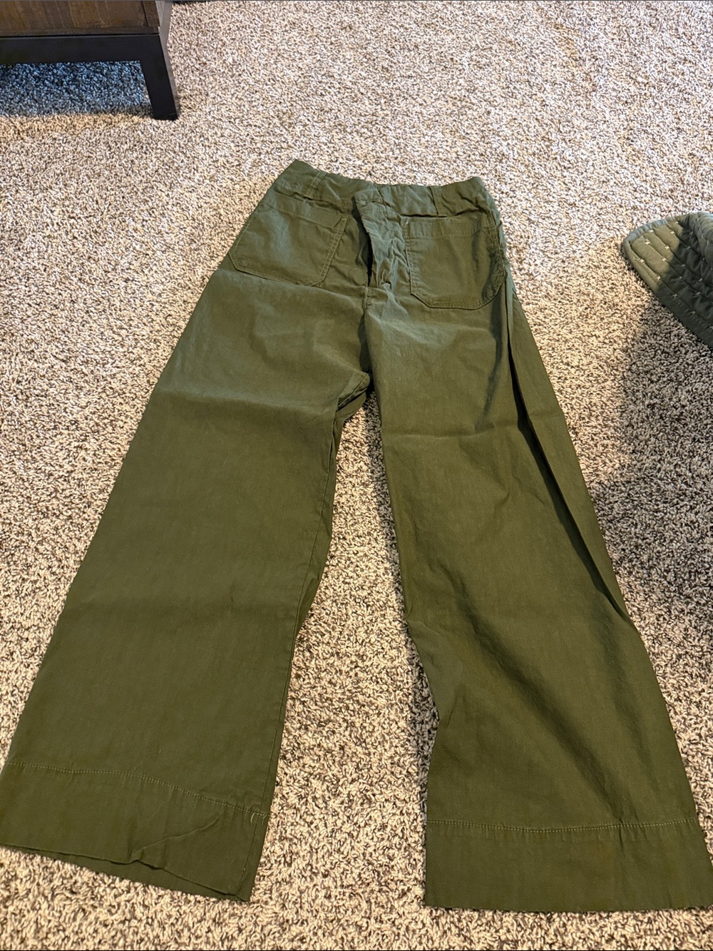 Maeve Olive Wide-Leg Chinos